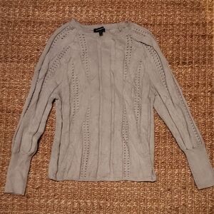 Express Gray Cable Knit Classic Casual Midweight Small Staple Piece Sweater